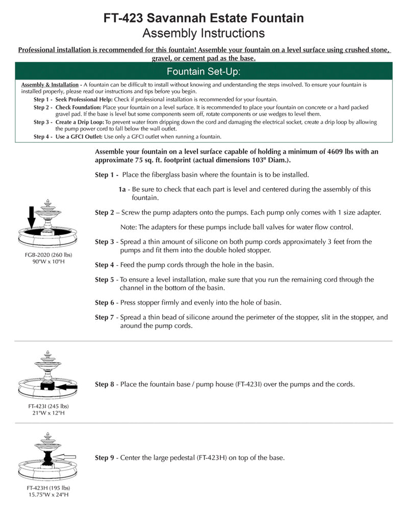 Savannah Estate Fountain