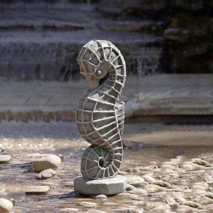 Seahorse Cast Stone Garden Statue – Soothing Company