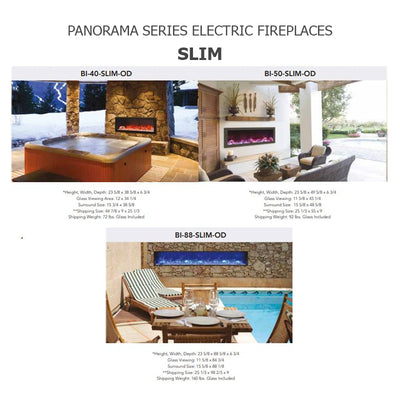 Amantii Panorama BI 50" Slim Smart Indoor | Outdoor Electric Fireplace