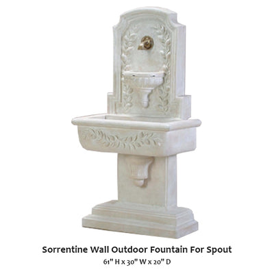 Sorrentine Wall Outdoor Fountain For Spout