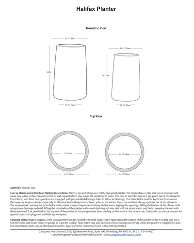 Halifax Planter Nested Set of 2 | Terra Cotta Collection