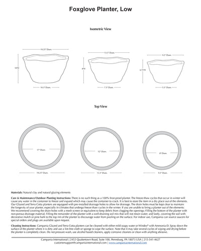 Foxglove Low Planter Nested Set of 3 | Glazed Collection