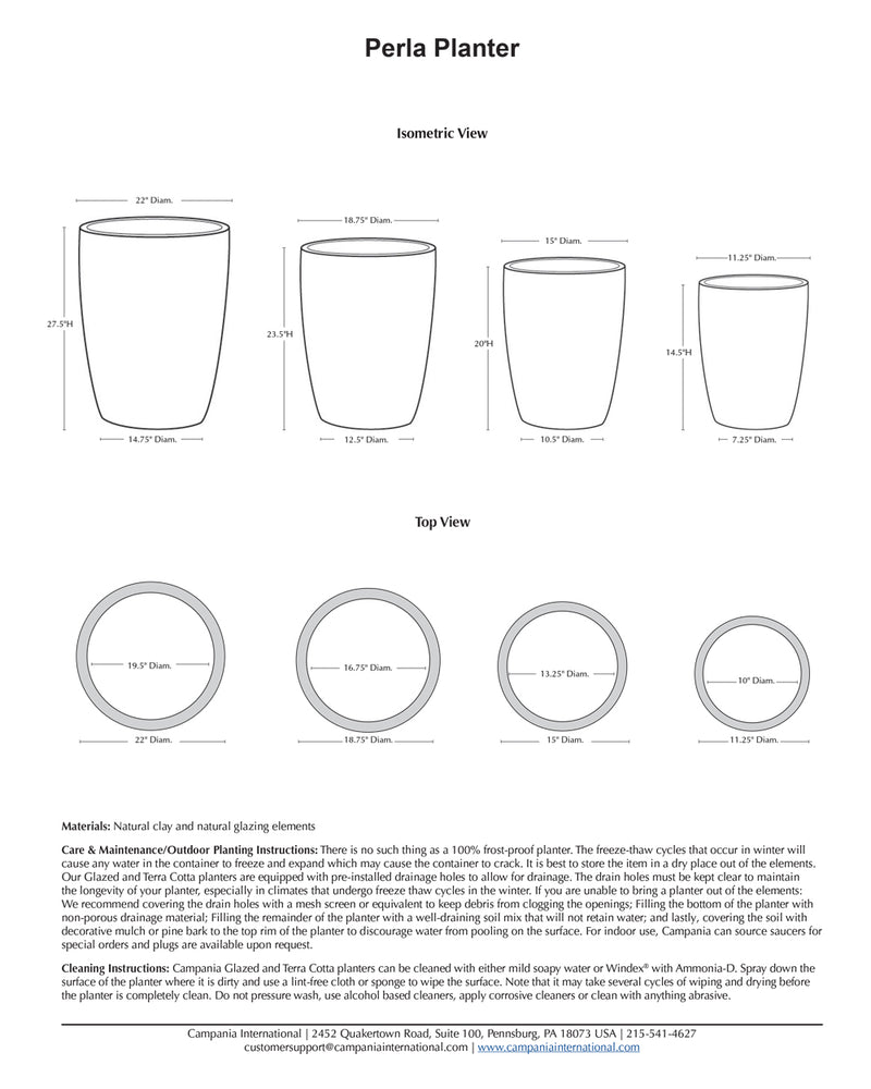 Perla Planter Nested Set of 4 | Glazed Collection
