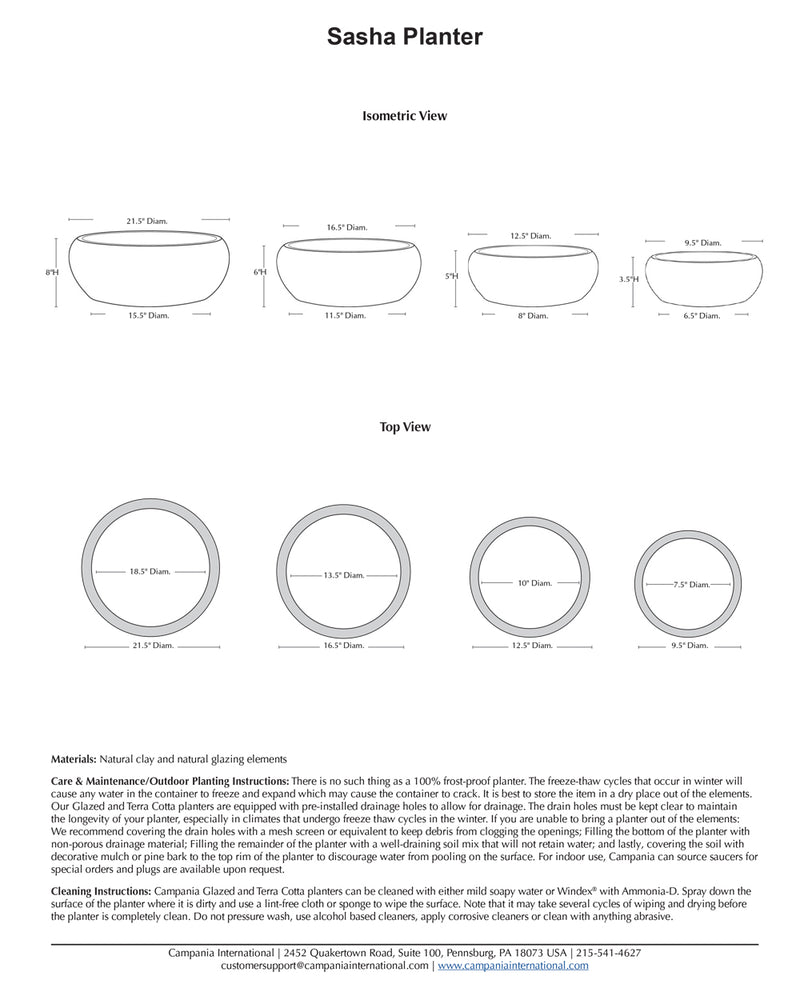 Sasha Planter Nested Set of 4 | Glazed Collection