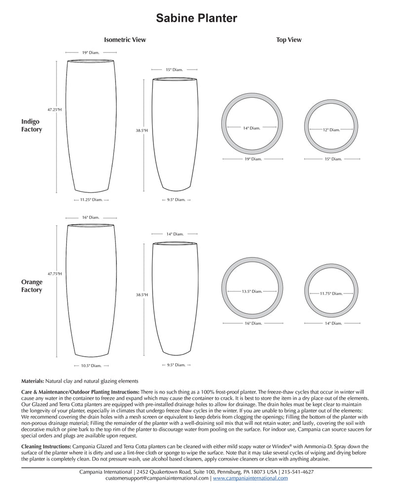 Tall Sabine Planter | Glazed Collection
