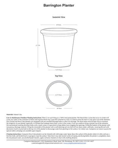 Barrington Planter | Terra Cotta Collection