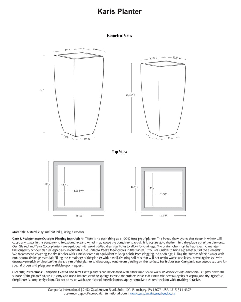 Karis Planter Nested Set of 2 | Glazed Collection