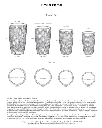Rivulet Planter Nested Set of 4 | Glazed Collection