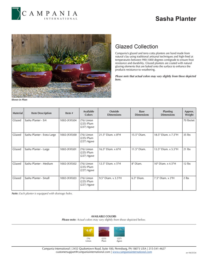 Sasha Planter Nested Set of 4 | Glazed Collection