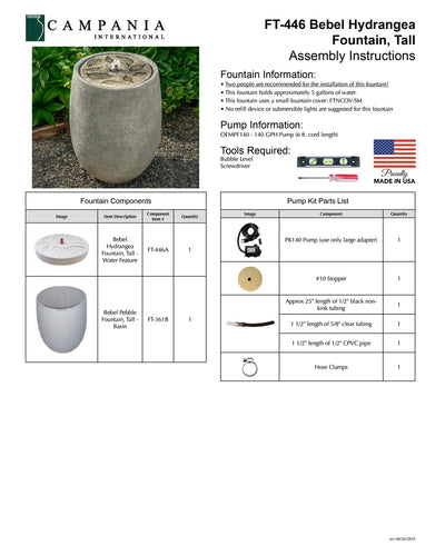 Tall Bebel Hydrangea Fountain