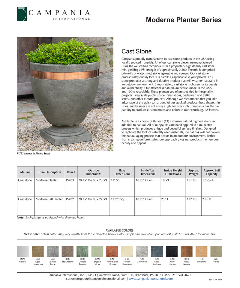 Moderne Planter | Cast Stone Planter