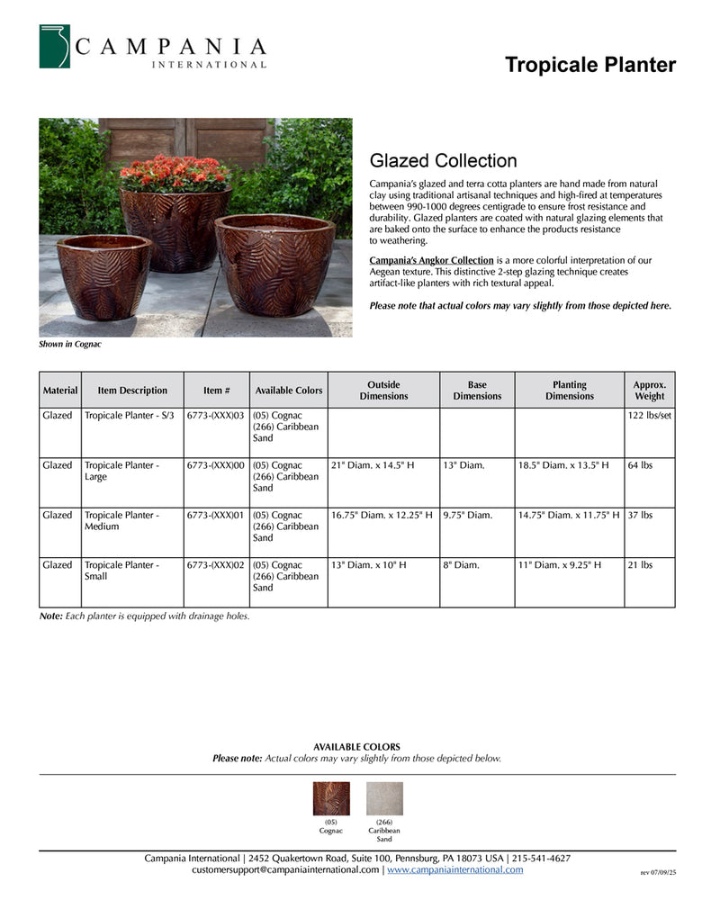 Tropicale Planter Set of 3 | Glazed Collection