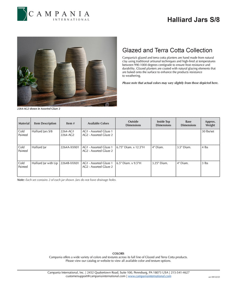 Halliard Jars Assorted Glaze 1 | Cold Painted Terra Cotta Planter