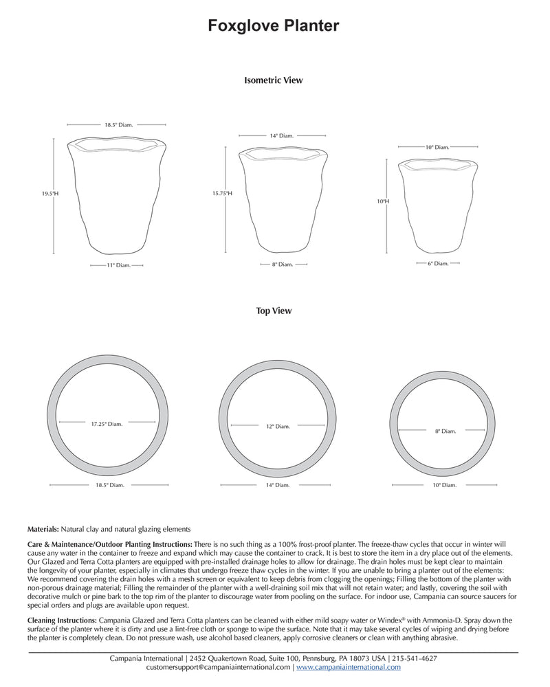 Foxglove Planter Nested Set of 3 | Glazed Collection