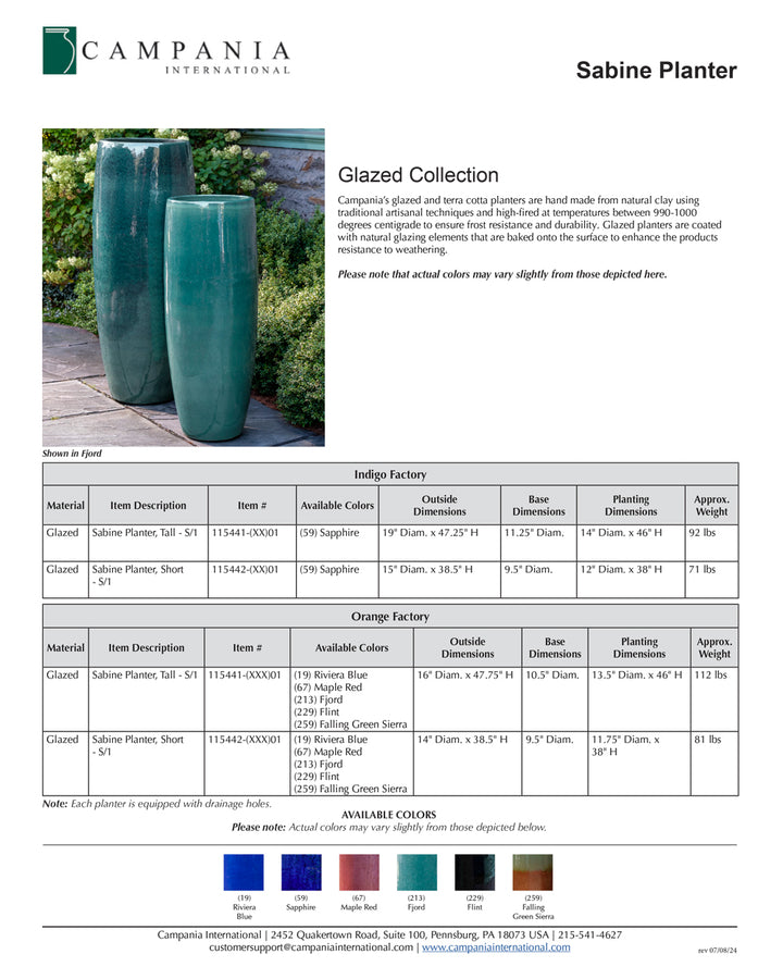 Tall Sabine Planter | Glazed Collection – Soothing Company