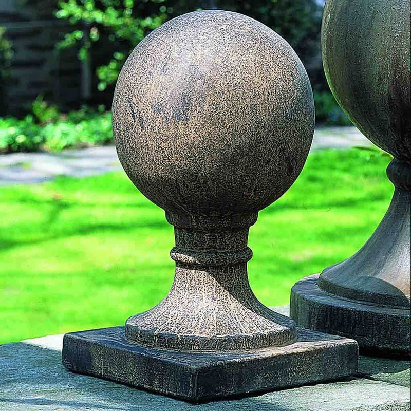 Sphere Square Base Small Cast Stone Garden Statue