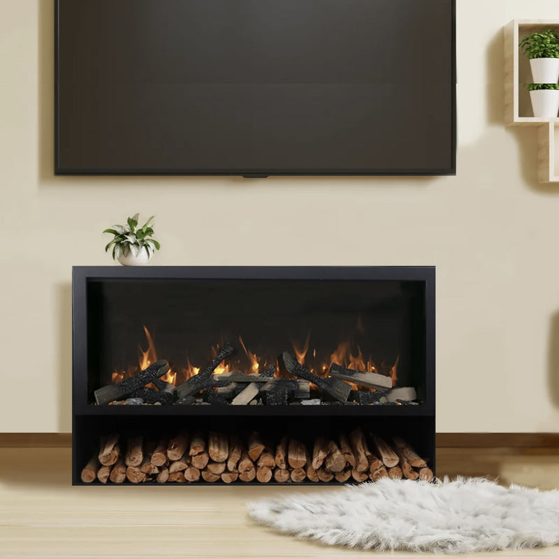 Contemporary Pedestal Display with Storage Compartment for TRD | SYM XT Electric Fireplace