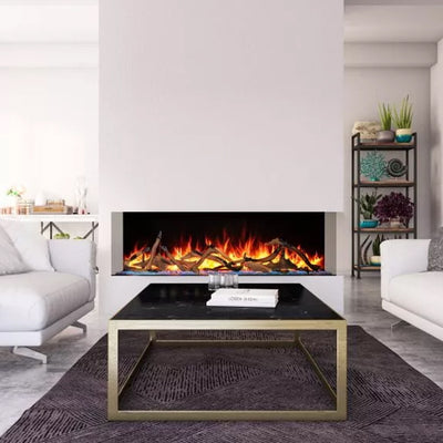 Amantii Tru View Bespoke - 85" Indoor / Outdoor 3 Sided Electric Fireplace