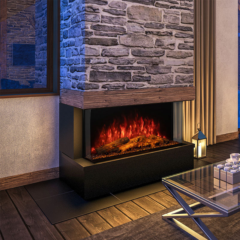Amantii Tru View Bespoke - 45" Indoor / Outdoor 3 Sided Electric Fireplace