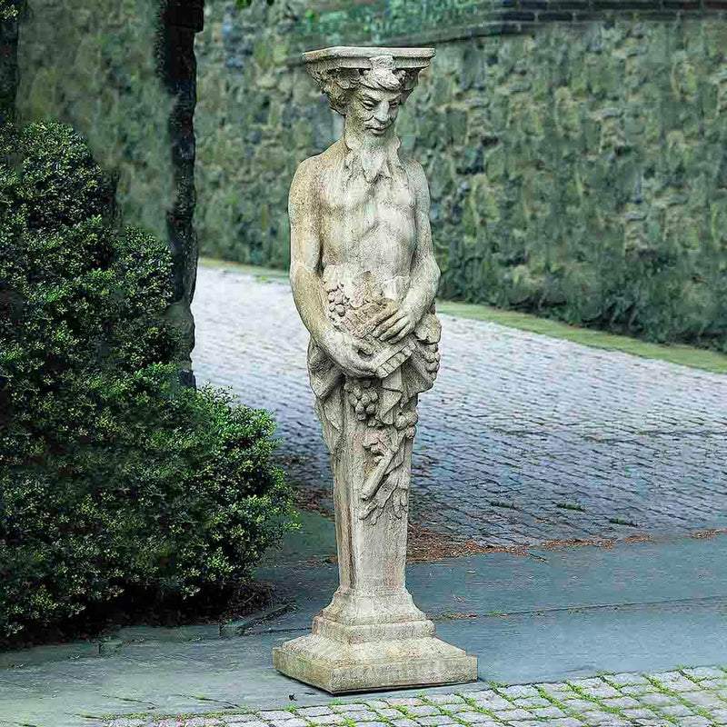 Tall Satyr Cast Stone Garden Statue