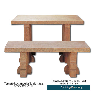 Tempio Straight Bench and Tempio Rectangle Table Set