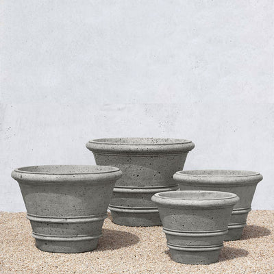 Textured Rolled Rim Cast Stone Concrete Planter
