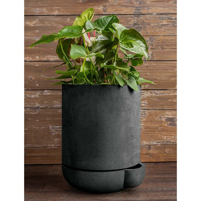 The Simple Pot | 1 Quart Self Watering Lightweight Cast Stone Concrete Planter in Charcoal