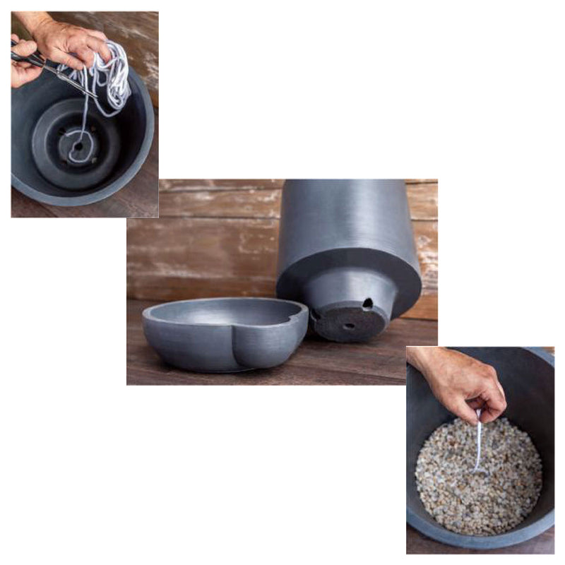 The Simple Pot | 1 Pint Self Watering Lightweight Cast Stone Concrete Planter