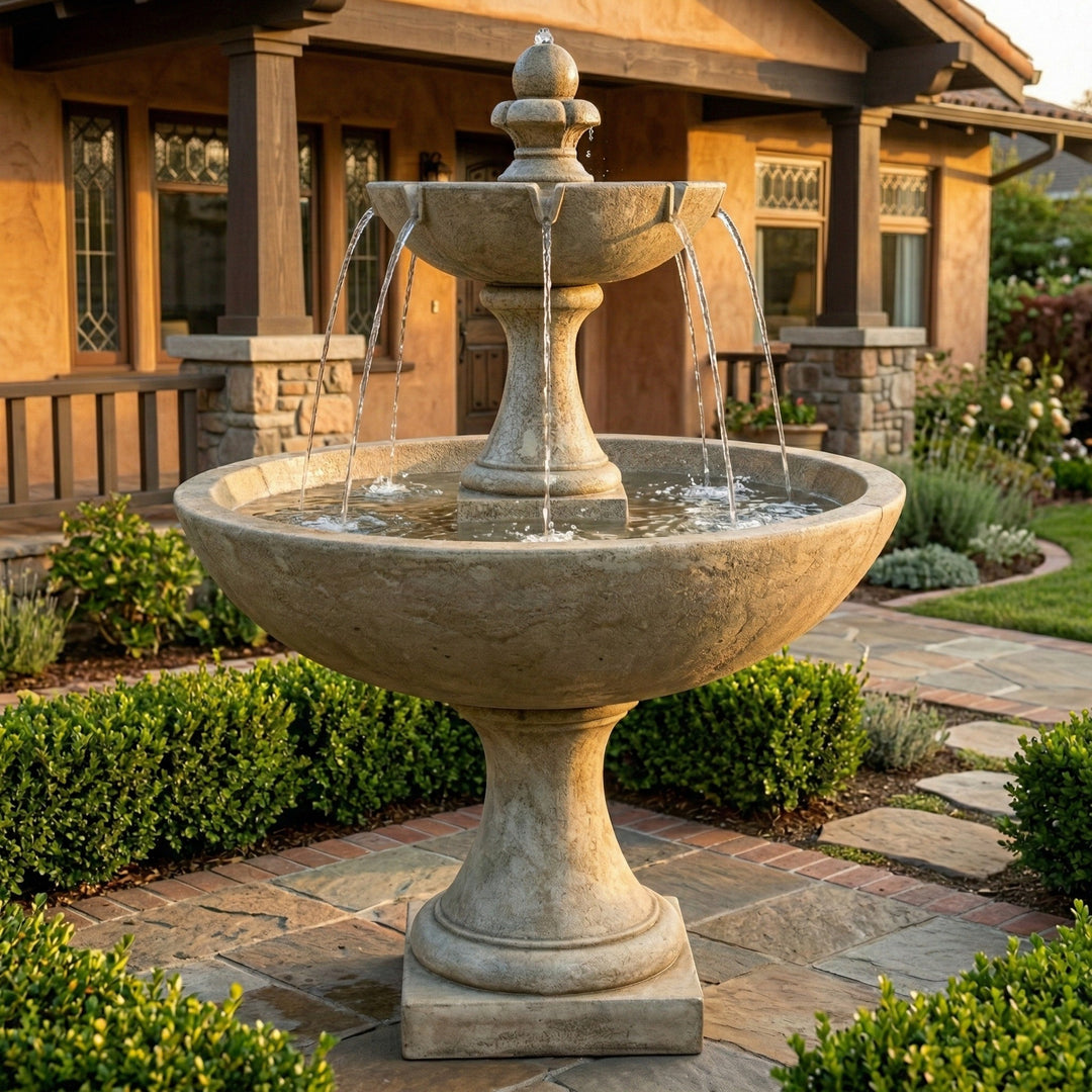 Trinidad Tiered Fountain with International Finial – Soothing Company