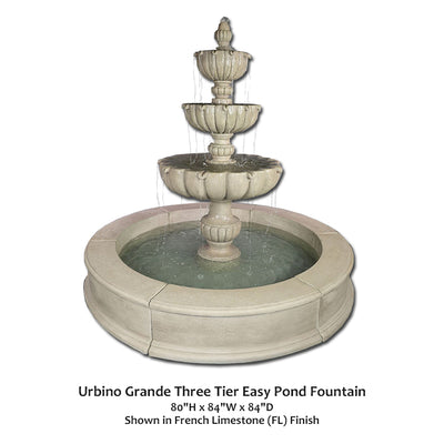 Urbino Grande Three Tier Easy Pond Fountain