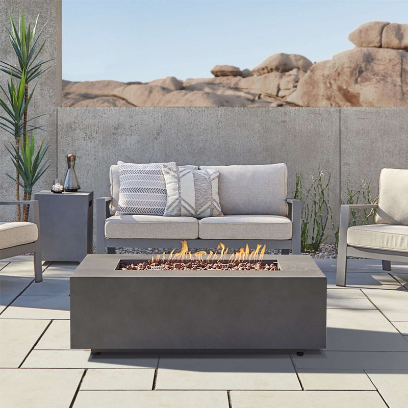 Aegean 50" Rectangle Propane Fire Table with NG Conversion Kit