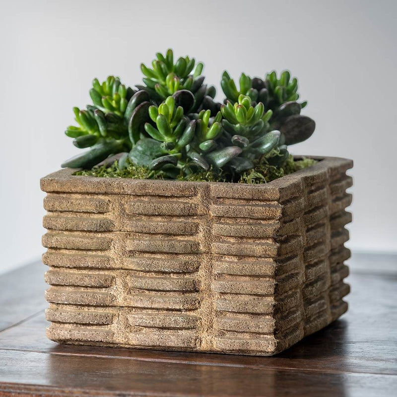 stone succulent planter Weft Square