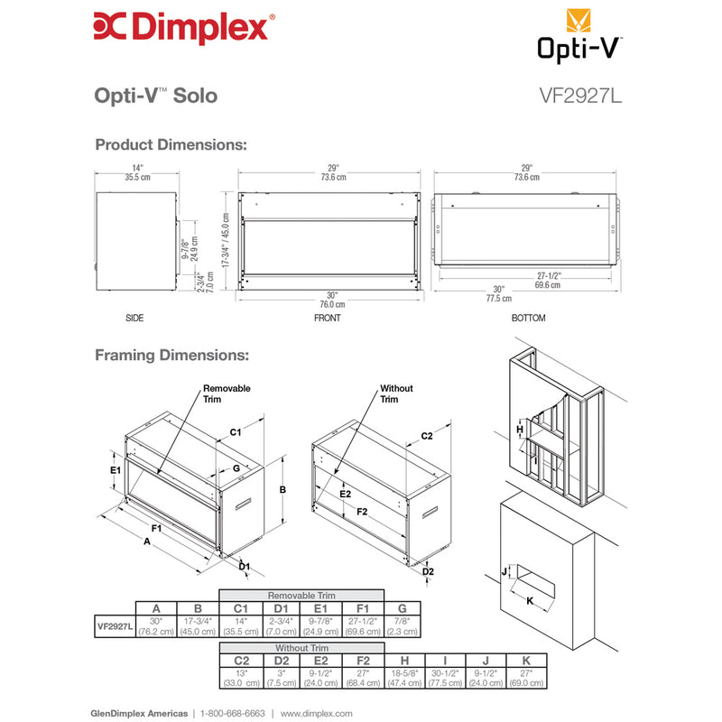 Dimplex Opti-V™ Solo Virtual Fireplace