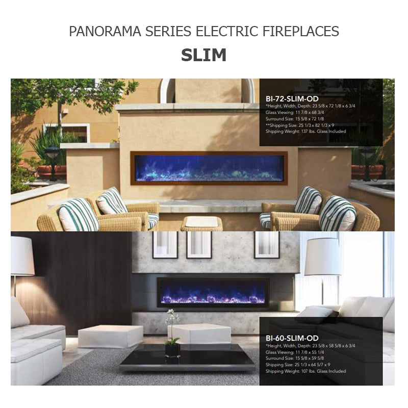 Amantii Panorama BI 60" Slim Smart Indoor | Outdoor Electric Fireplace