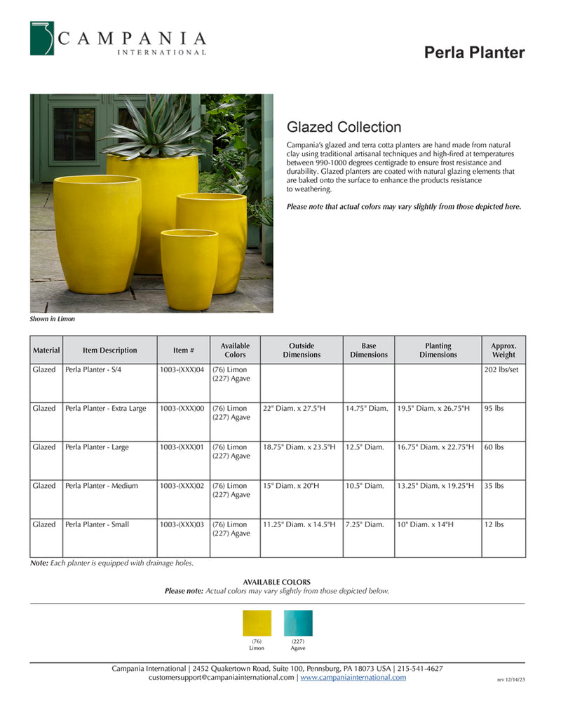 Perla Planter Nested Set of 4 | Glazed Collection