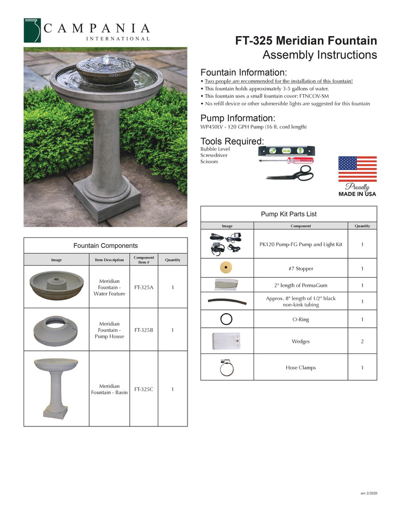 Meridian Garden Outdoor Water Fountain