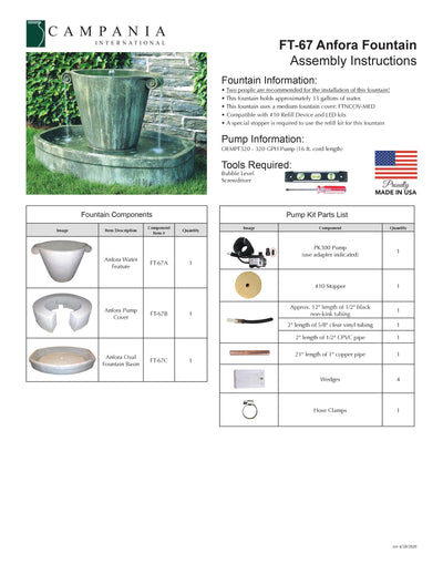 Anfora Water Fountain | Urn Fountain