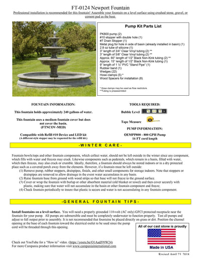 Newport Outdoor Fountain | Large Contemporary Fountain