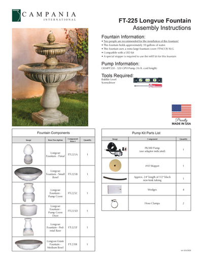 Longvue Tiered Outdoor Water Fountain