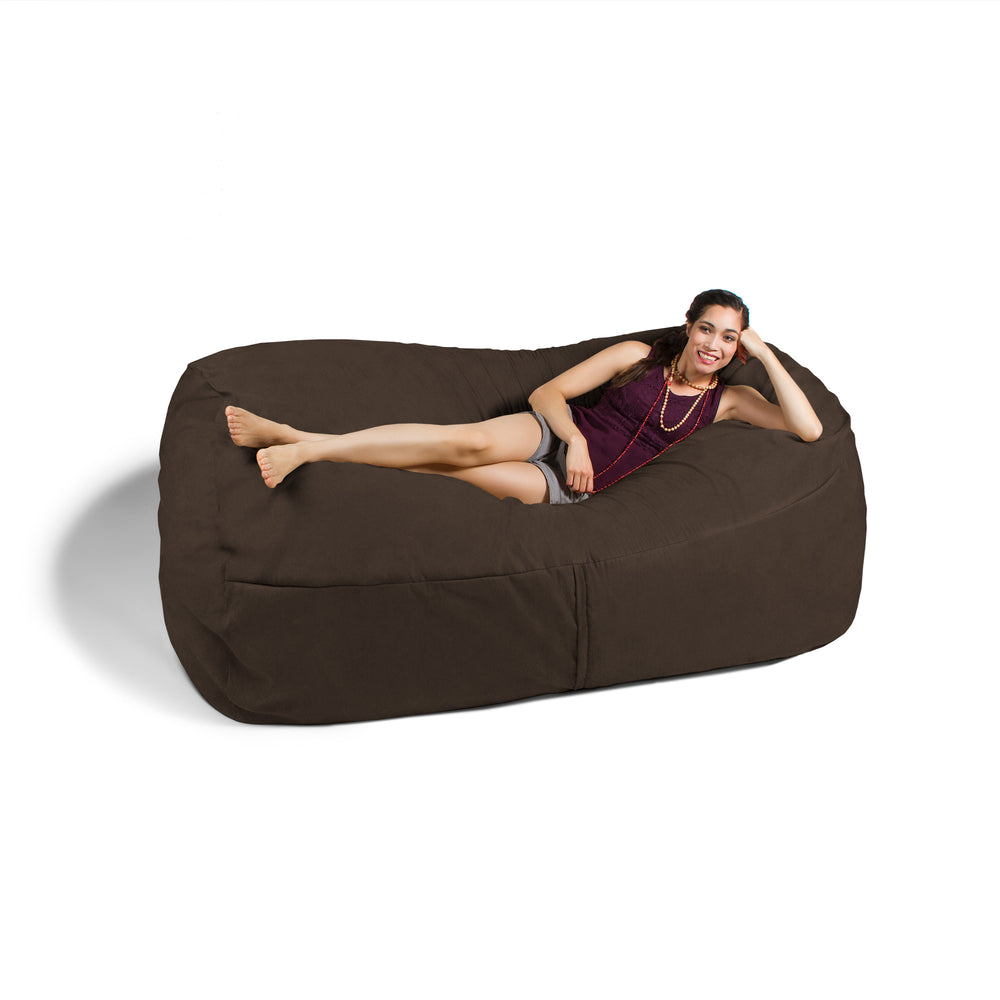 SXBCyan Giant Rectangle Bean Bag Chair Cover | Envelope Style Floor Pouf, Ottoman | Fill Yourself, Removable, Velvet Soft