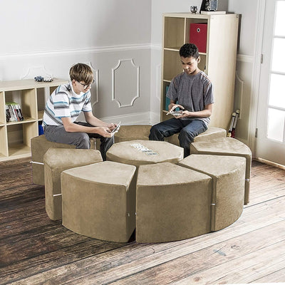 Moz Octagon 9 Piece Sectional Seating Arrangement - Microsuede