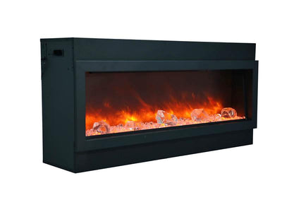Amantii 40" Deep Indoor or Outdoor Built-in Electric Fireplace with Black Steel Surround