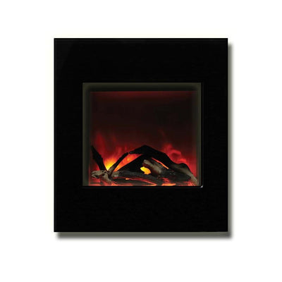 Amantii 24" x 28" Zero Clearance Electric Fireplace with Black Glass Surround