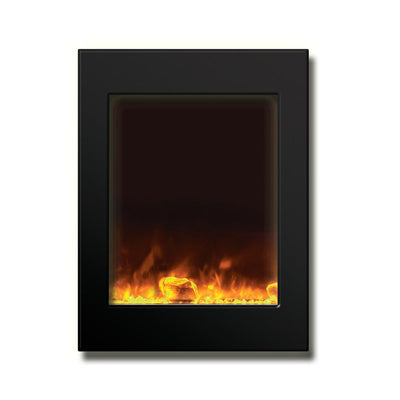 Amantii 29″ x 39″ Zero Clearance Electric Fireplace with Black Glass Surround