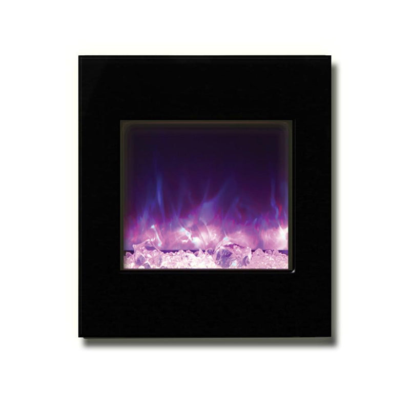Amantii 24" x 28" Zero Clearance Electric Fireplace with Black Glass Surround