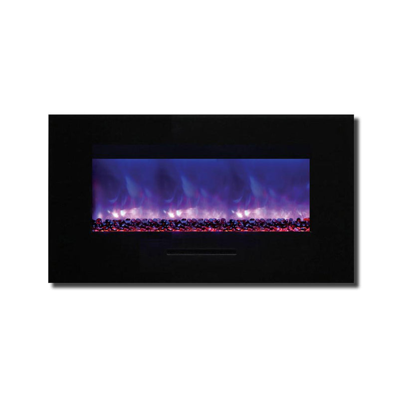 Amantii 34″ WM/FM Series Electric Fireplace with Black Glass Surround