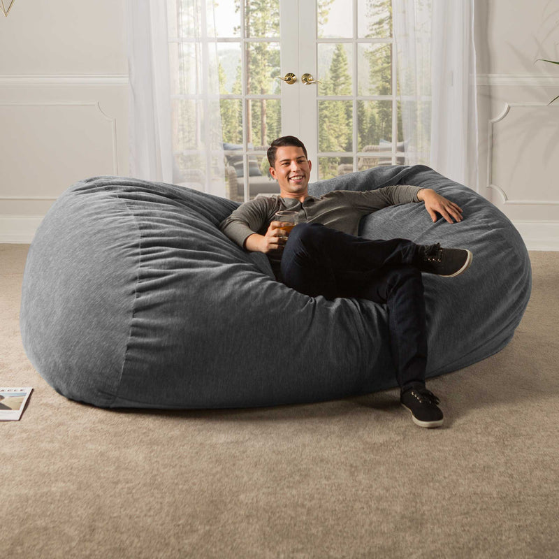 Jaxx 7 Foot Giant Bean Bag Sofa with Premium Chenille Cover