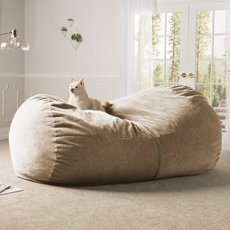 Jaxx 7 Foot Giant Bean Bag Sofa with Premium Chenille Cover