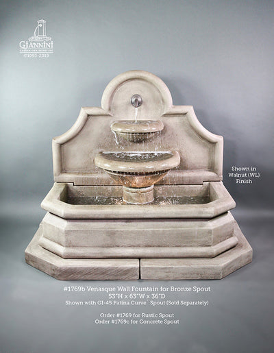 Venasque Wall Fountain for Bronze Spout