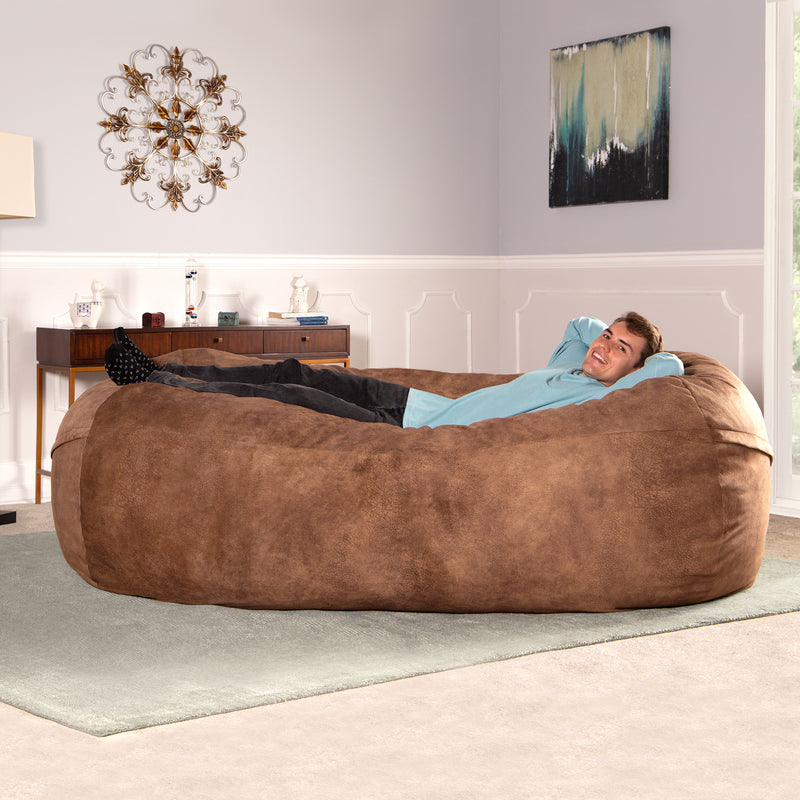 Ghế lười hạt xốp da dáng dài